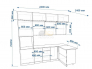 Кухонный гарнитур арт 3 Тальк Дуб сонома 2400х1400 мм