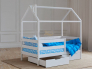 Кроватка-Домик белый 80х160 см с ящиками