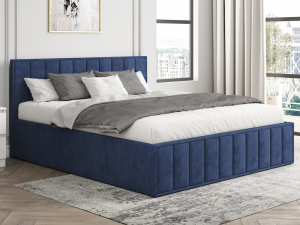 Кровать 1400 Лана синий велюр