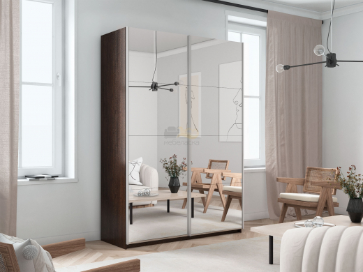 Шкаф-купе Прайм 2-х дверный 1200 два зеркала Венге
