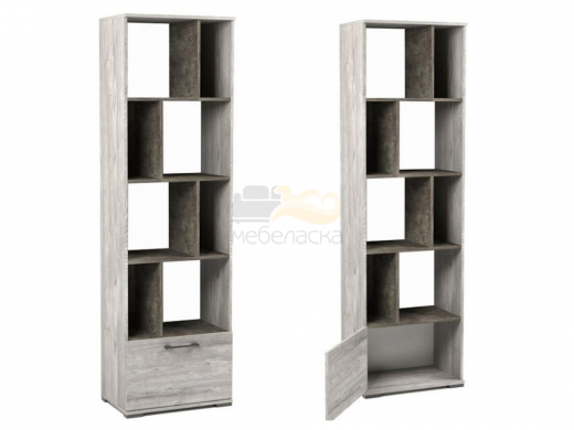 Стеллаж Д-11 Денвер Риббек серый