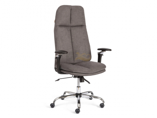 Кресло офисное Итон хром ткань серый KUB 05