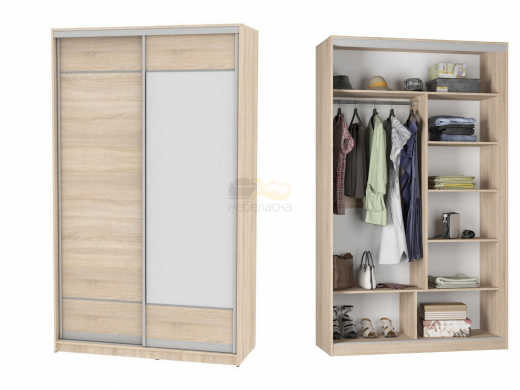 Шкаф-купе Белла B-230х135х60-2 (D7D8)
